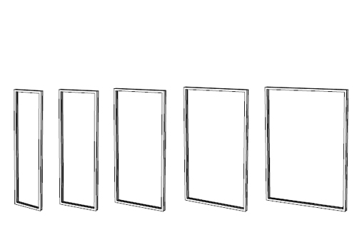 Glass element for screening wall