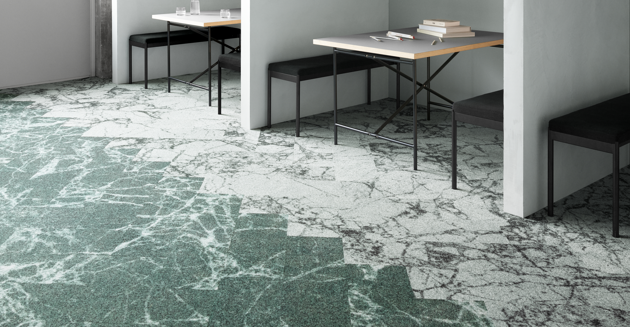 Green carpet tiles & planks