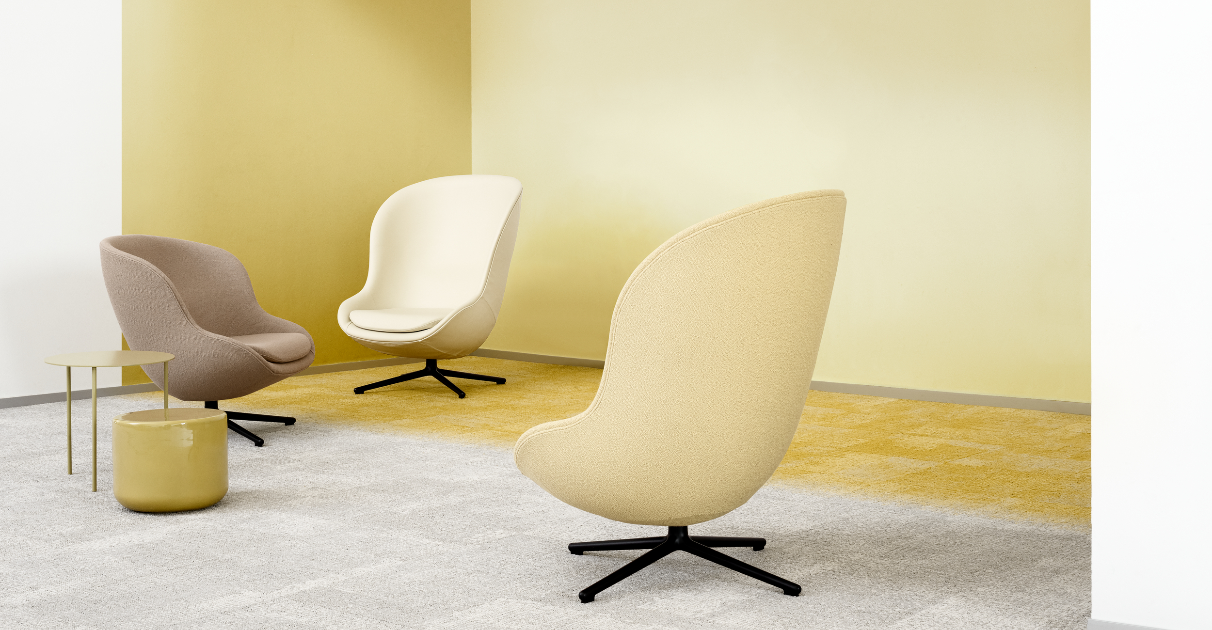 Yellow carpet tiles & planks